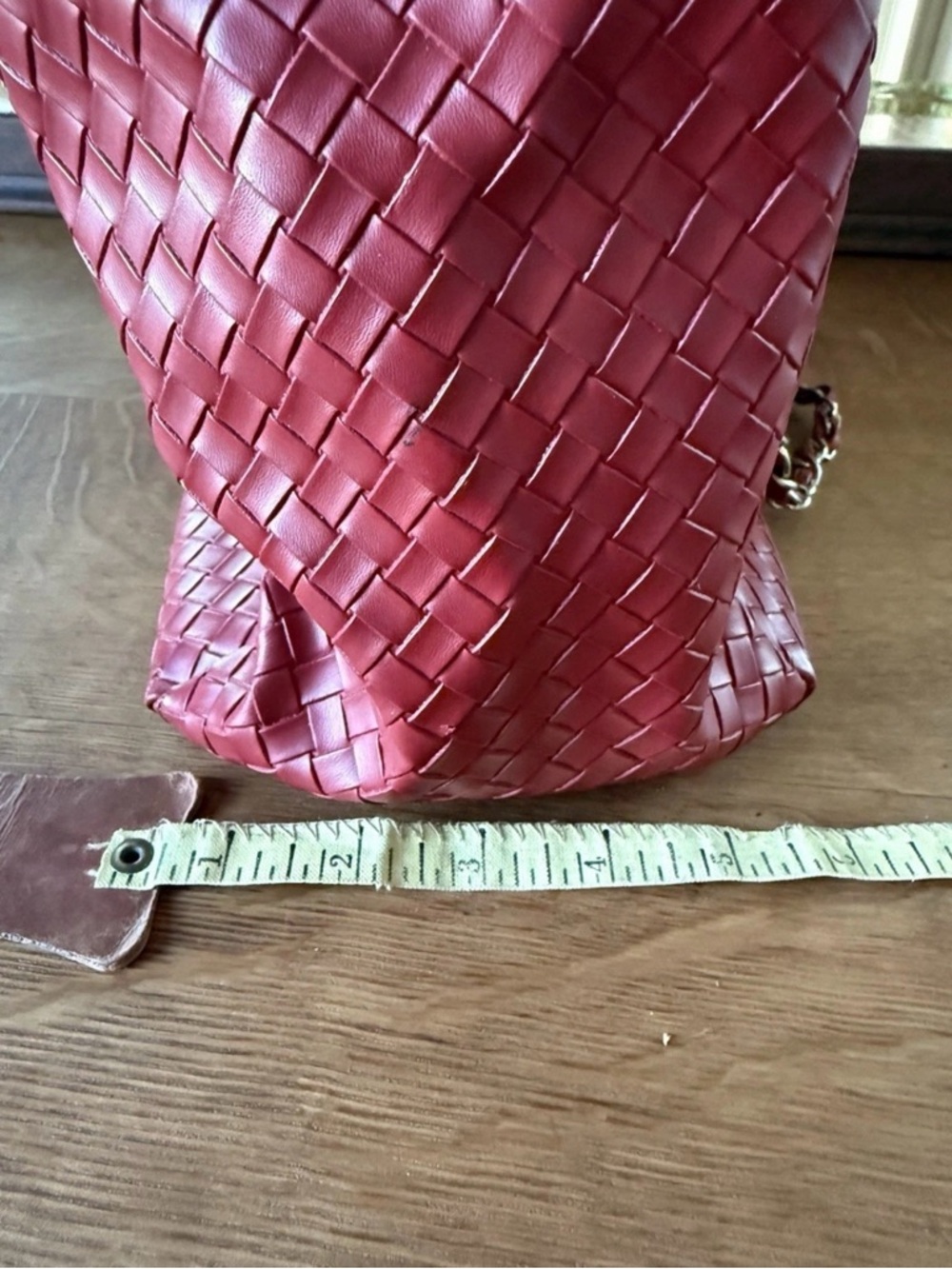 VTG Y2K Vera New York  Vera Wang Red Basket Weave Shoulder Bag 13.5Wx10Hx5.5D - Picture 7 of 15
